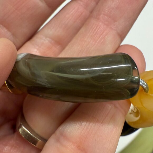 PARABAYA Multicolor Resin Beaded Elastic Necklace, FRANCE - Picture 5 of 7